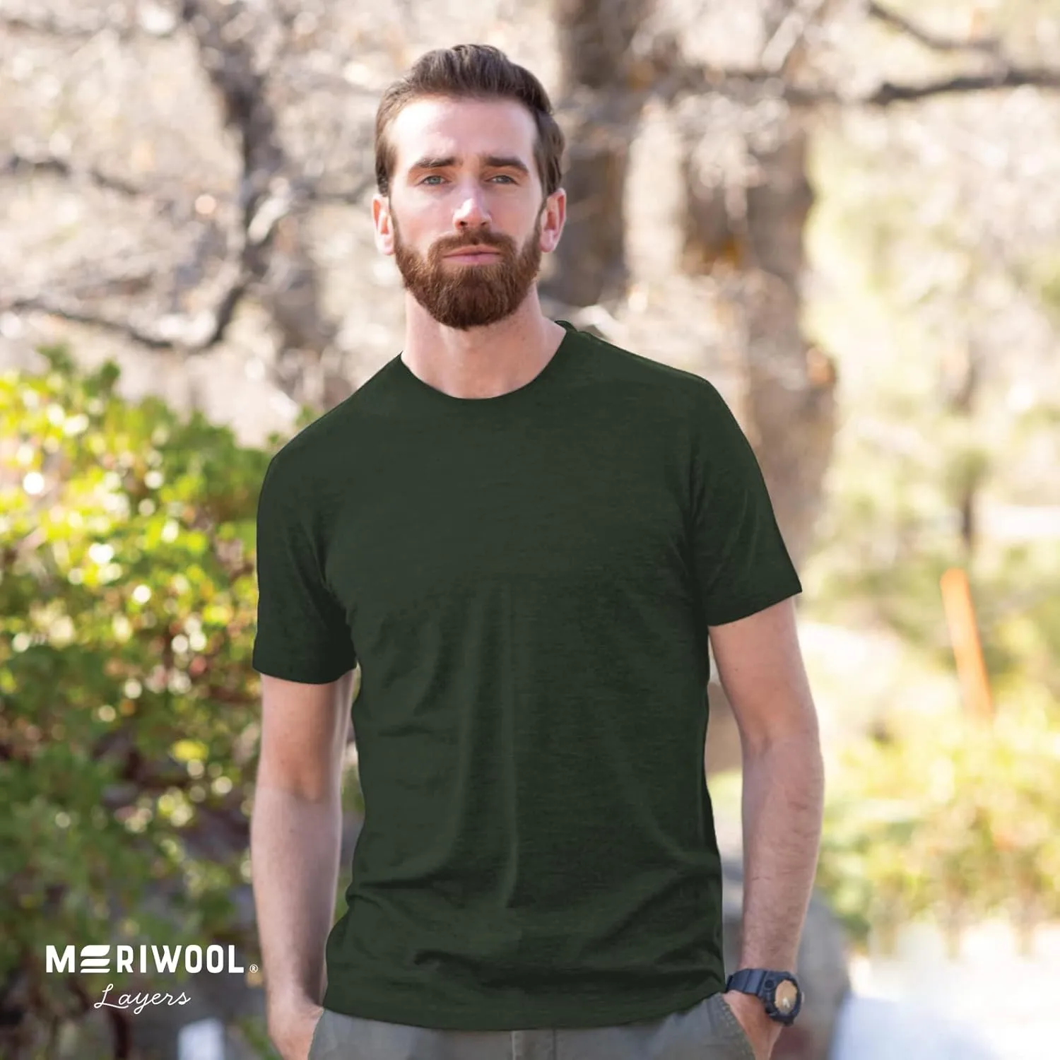 MERIWOOL Mens Merino Wool Short Sleeve T Shirt Lightweight Base Layer