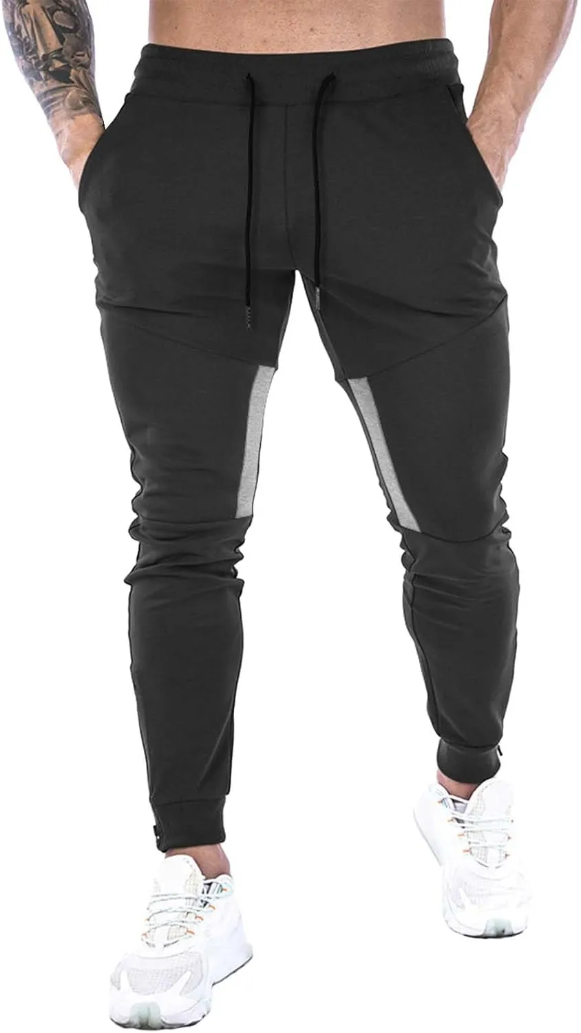 MIDOO Mens Fleece Sweatpants Tall Casual Solid Jogger Pants Lightweight Breathable Joggers Straight Leg Workout Pants