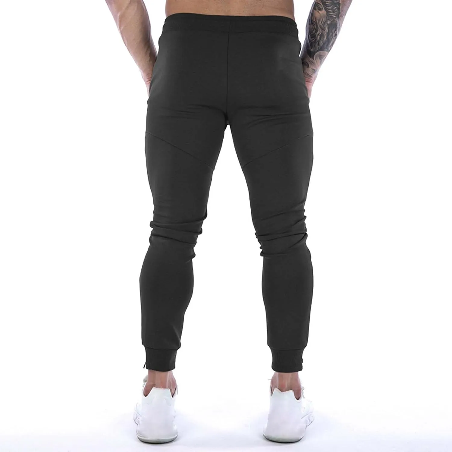MIDOO Mens Fleece Sweatpants Tall Casual Solid Jogger Pants Lightweight Breathable Joggers Straight Leg Workout Pants