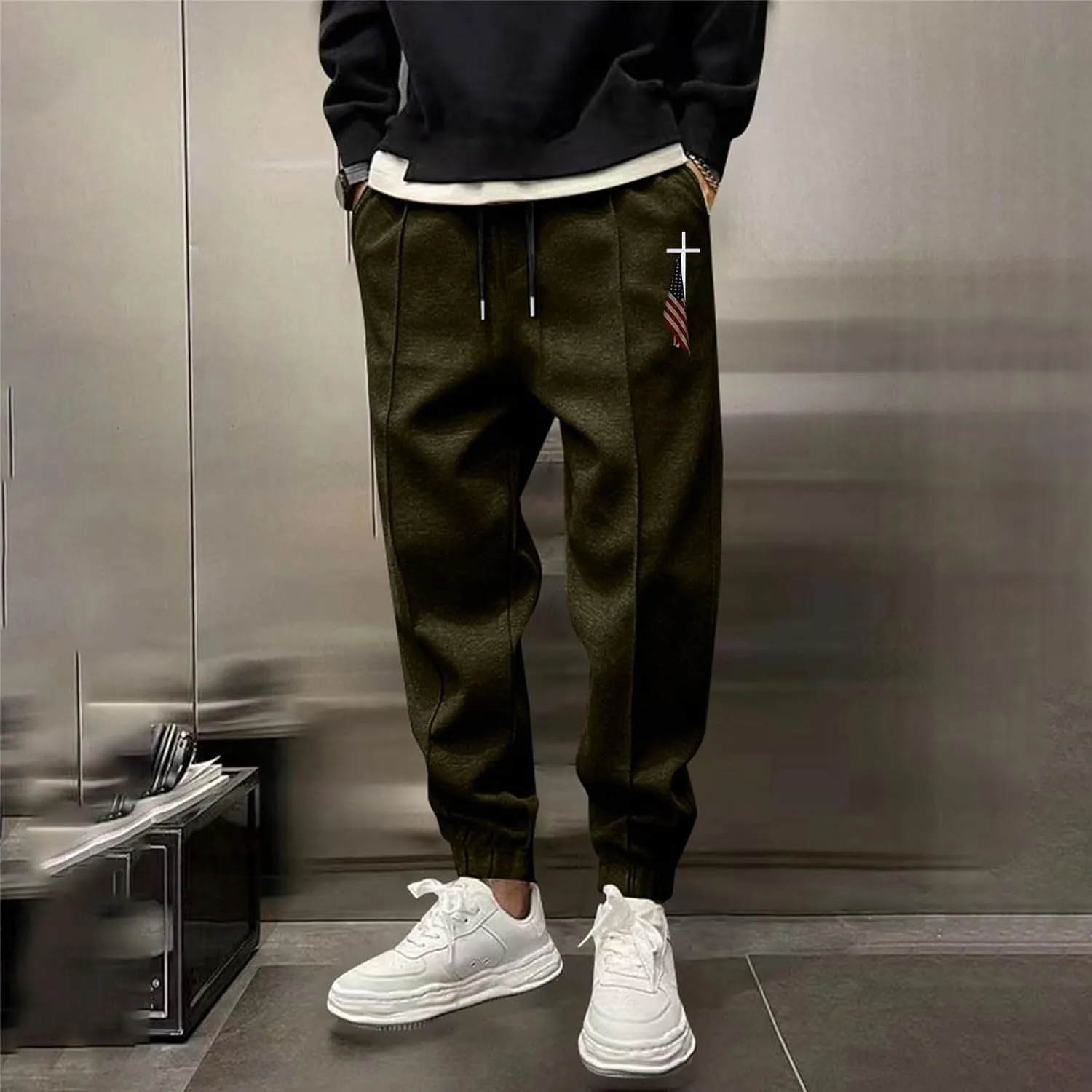MIDOO Mens Sweatpants Open Bottom Casual Athletic Workout Gym Tapered Pants Basic Running Drawstring Workout Sweat Pants