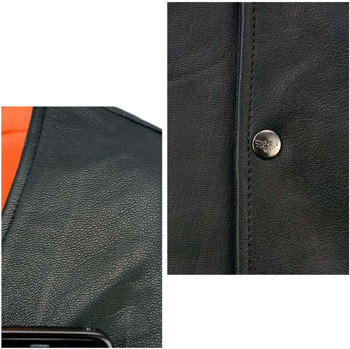 Milwaukee Leather MLM3517 Men's Black Premium Leather Classic V-Neck Side Lace Motorcycle Rider Vest