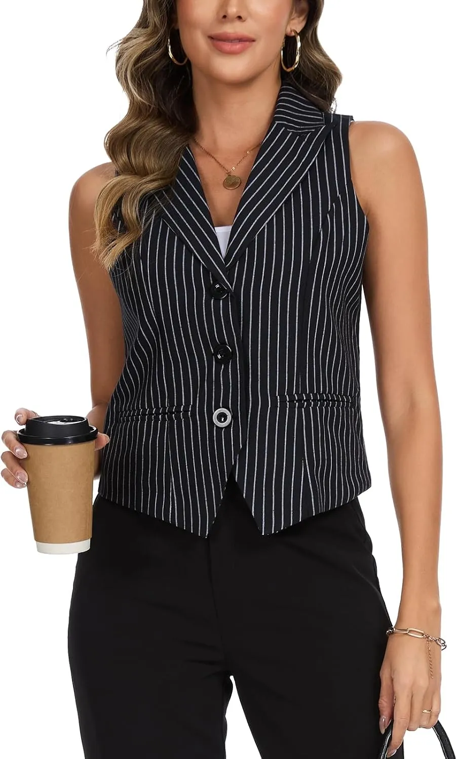 MINTLIMIT Waistcoat Vest for Women Fully Lined Button Down V Neck Formal Dressy Suit Vests with Pockets