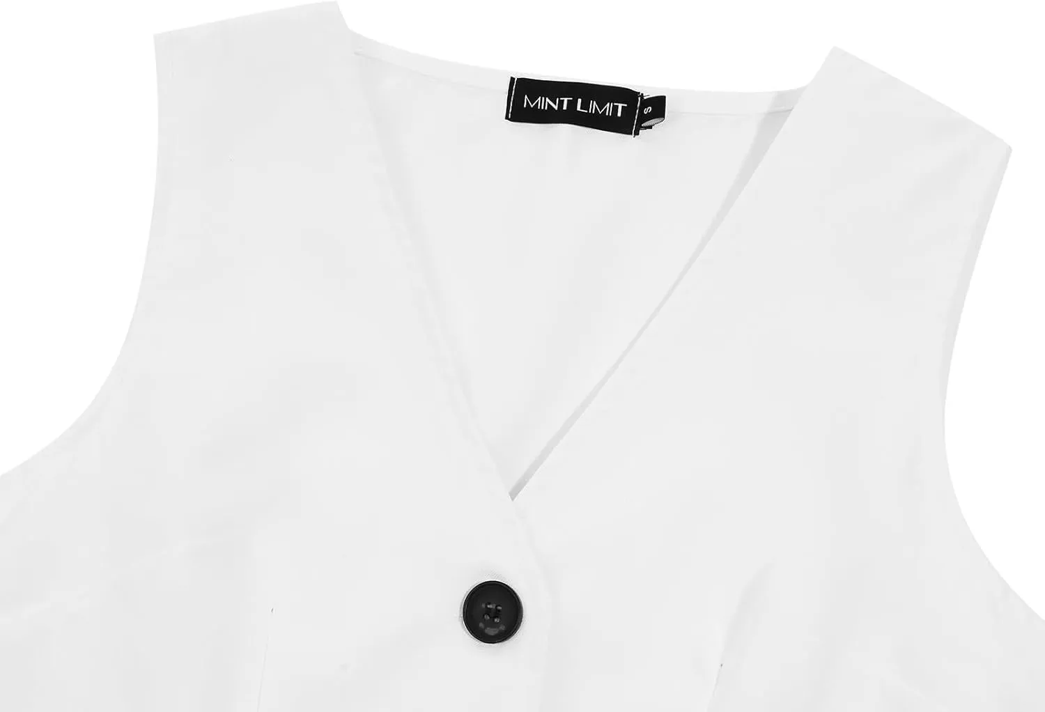 MINTLIMIT Womens Waistcoat Vest Dressy Casual Button Up Sleeveless Tuxedo Suit Vest Fitted Jacket Crop Top