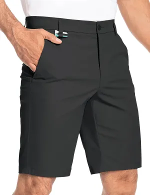 Moosehill Mens Golf Dress Casual Shorts 7" 10" Quick Dry Stretch Anti-Wrinkle Flat Front with 4 Pockets for Work Hybrid Chino