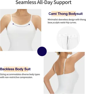 Mosebo Women's Cami Thong Sleeveless Bodysuit Double-Lined Tank Top Slim Fit Stretchy Tank Top, Breathable Fabric