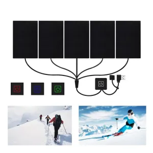Mountaineering USB Charged Clothing Heating Pad Electric Heating Sheet With 3 Gear Adjustable Temperature For Vest Jacket