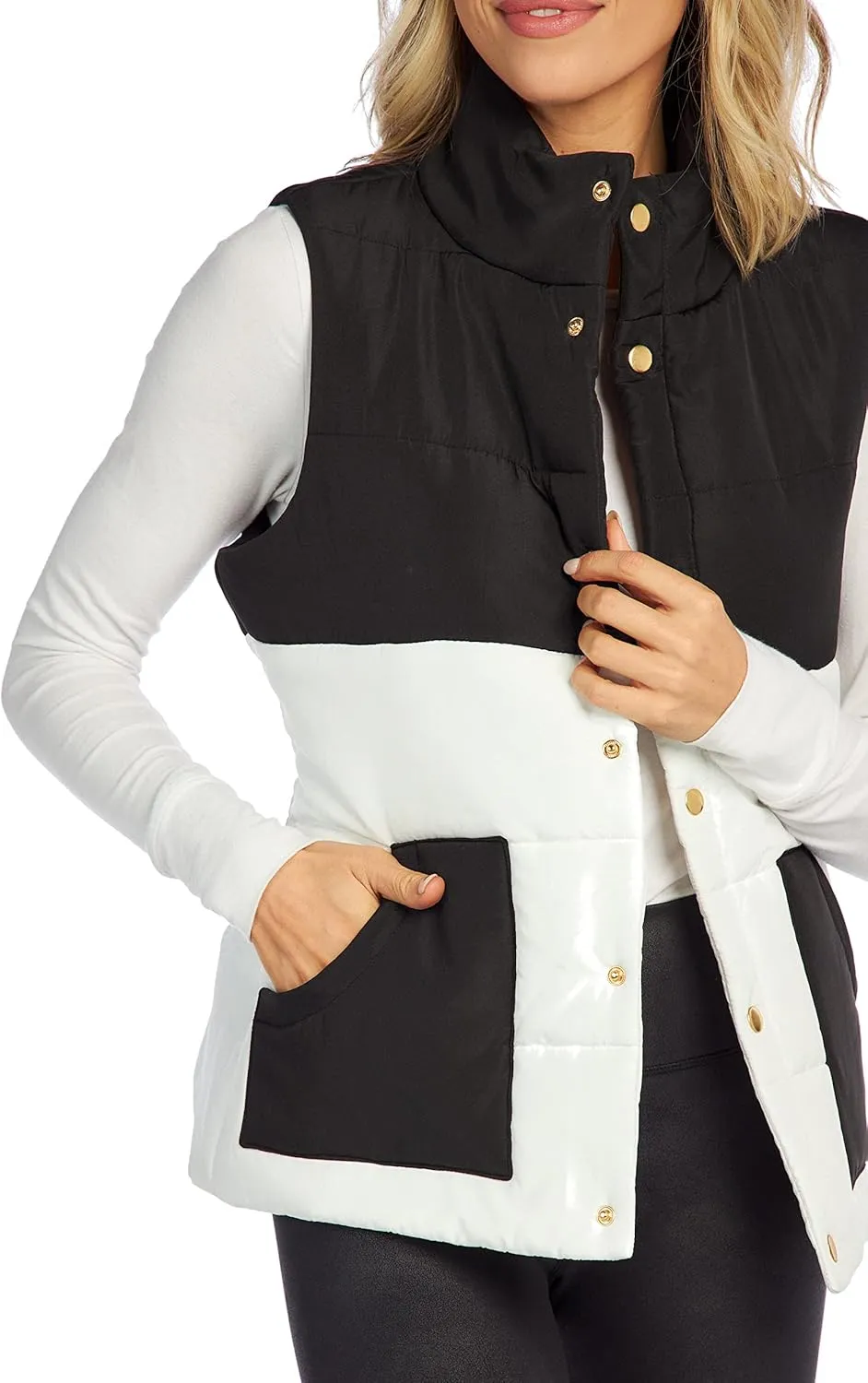 Mud Pie Gage Colorblock Womens Puffer Vest
