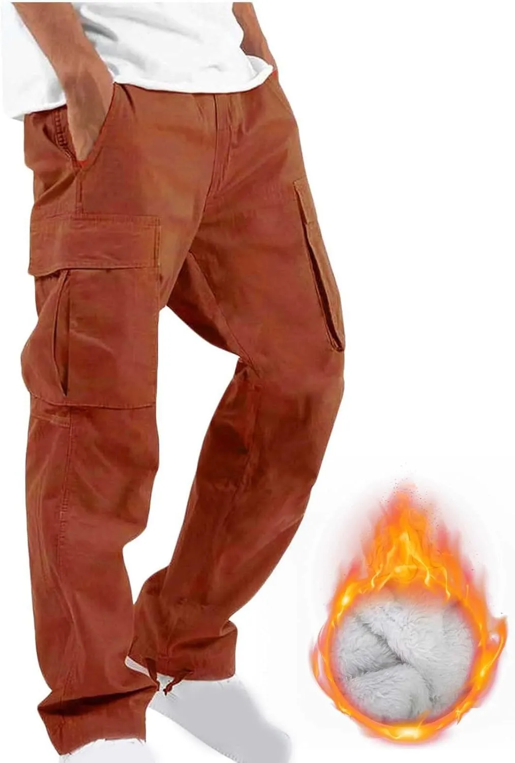 Muscularfit Cargo Pants for Men Slim Fit Joggers Lightweight Cotton Casual Straight Sweatpants Jogger Running Jersey Pants