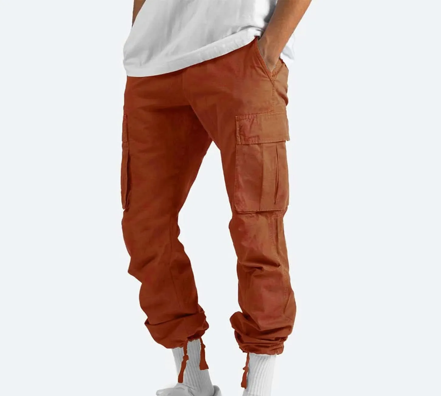 Muscularfit Cargo Pants for Men Slim Fit Joggers Lightweight Cotton Casual Straight Sweatpants Jogger Running Jersey Pants