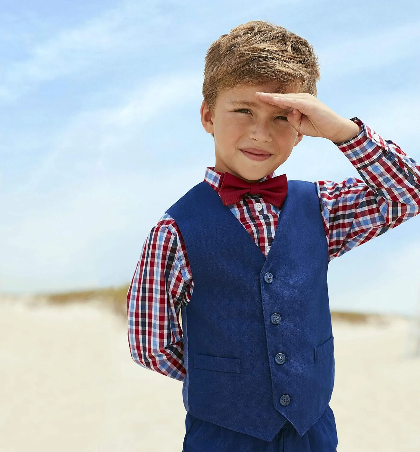 Nautica boys 4 piece Formal Suit Set, Vest, Pants, Collared Dress Shirt, and Tie