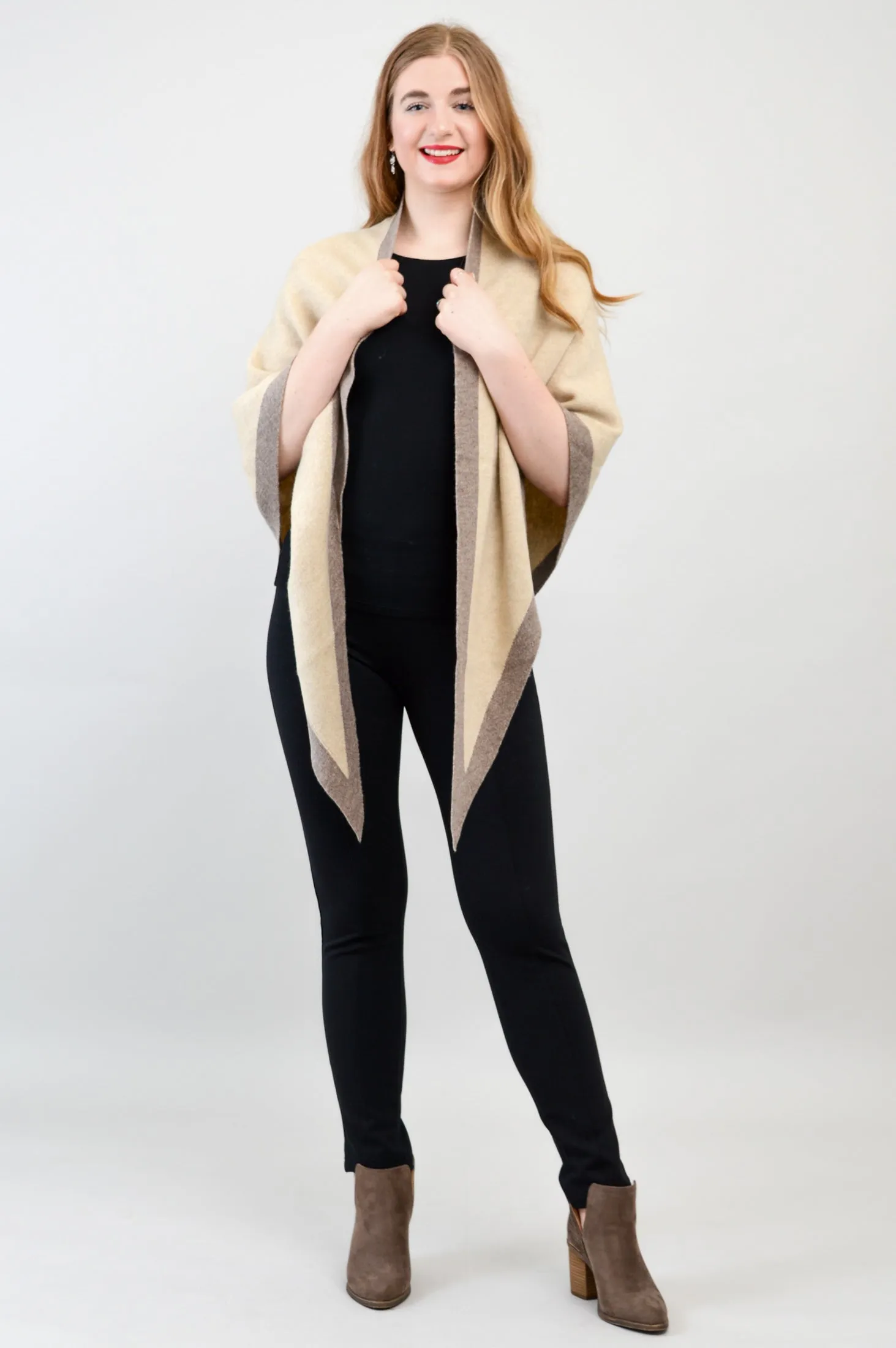 Necessity Shawl, Cream, Cashmere