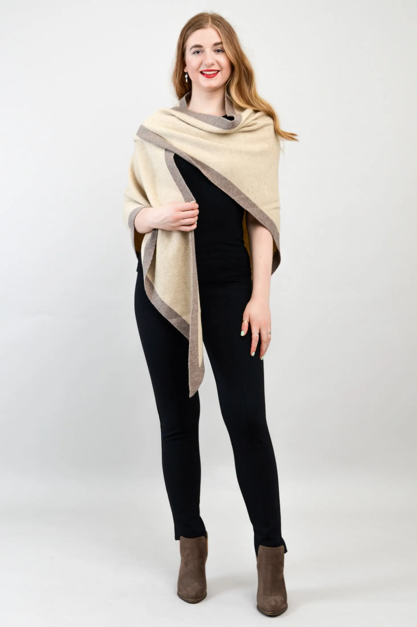 Necessity Shawl, Cream, Cashmere