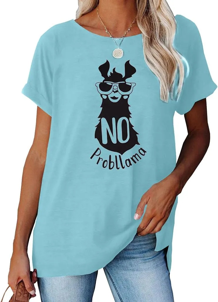NIUBIA Women's T Shirts Summer Tops Simple Heart Graphic Shirts Sayings Short Sleeve Vacation Casual Blouse Thankful Tee