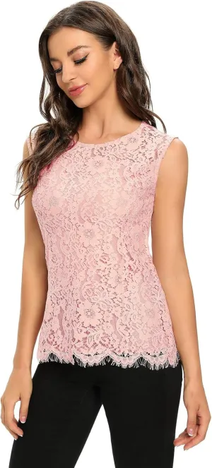 ODCOCD Women's Fashion Sleeveless Lace Top