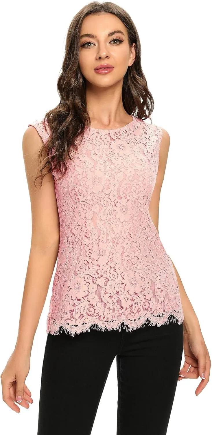 ODCOCD Women's Fashion Sleeveless Lace Top