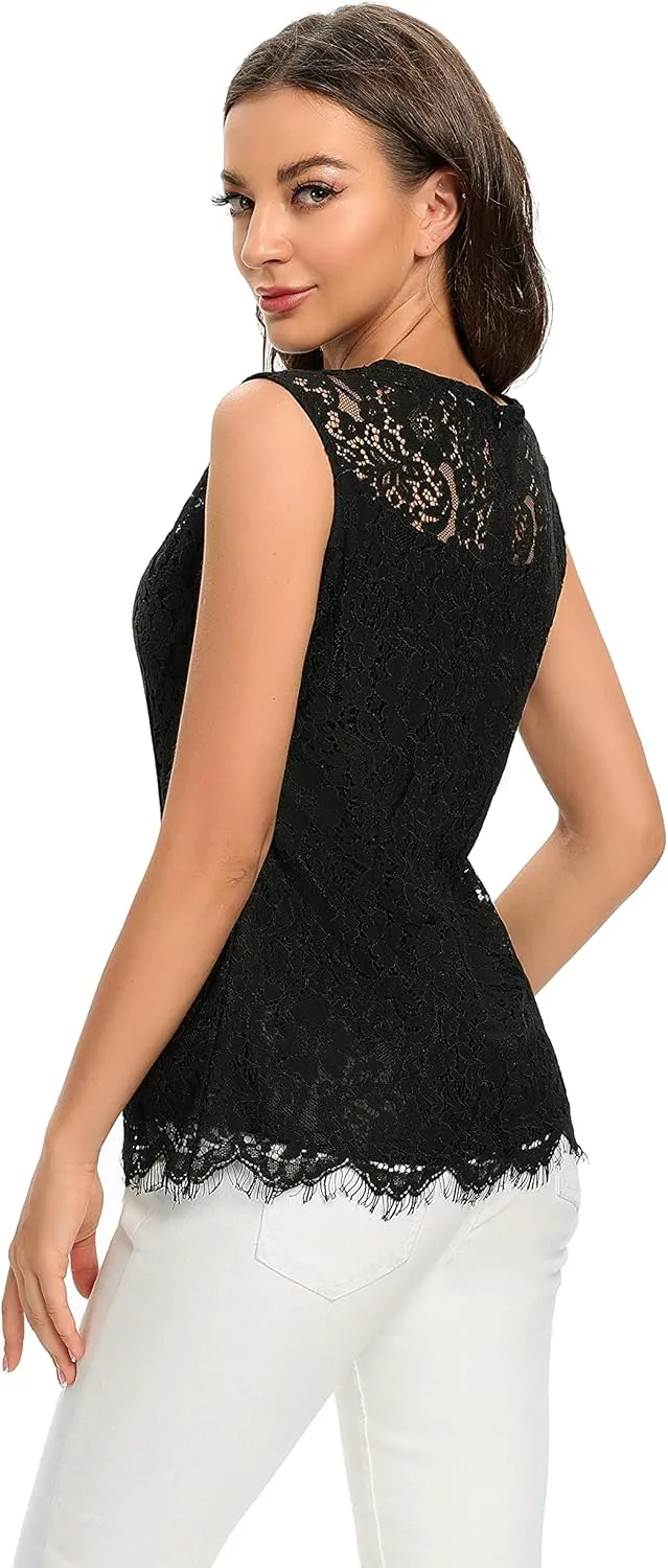 ODCOCD Women's Fashion Sleeveless Lace Top