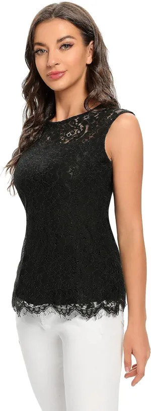 ODCOCD Women's Fashion Sleeveless Lace Top