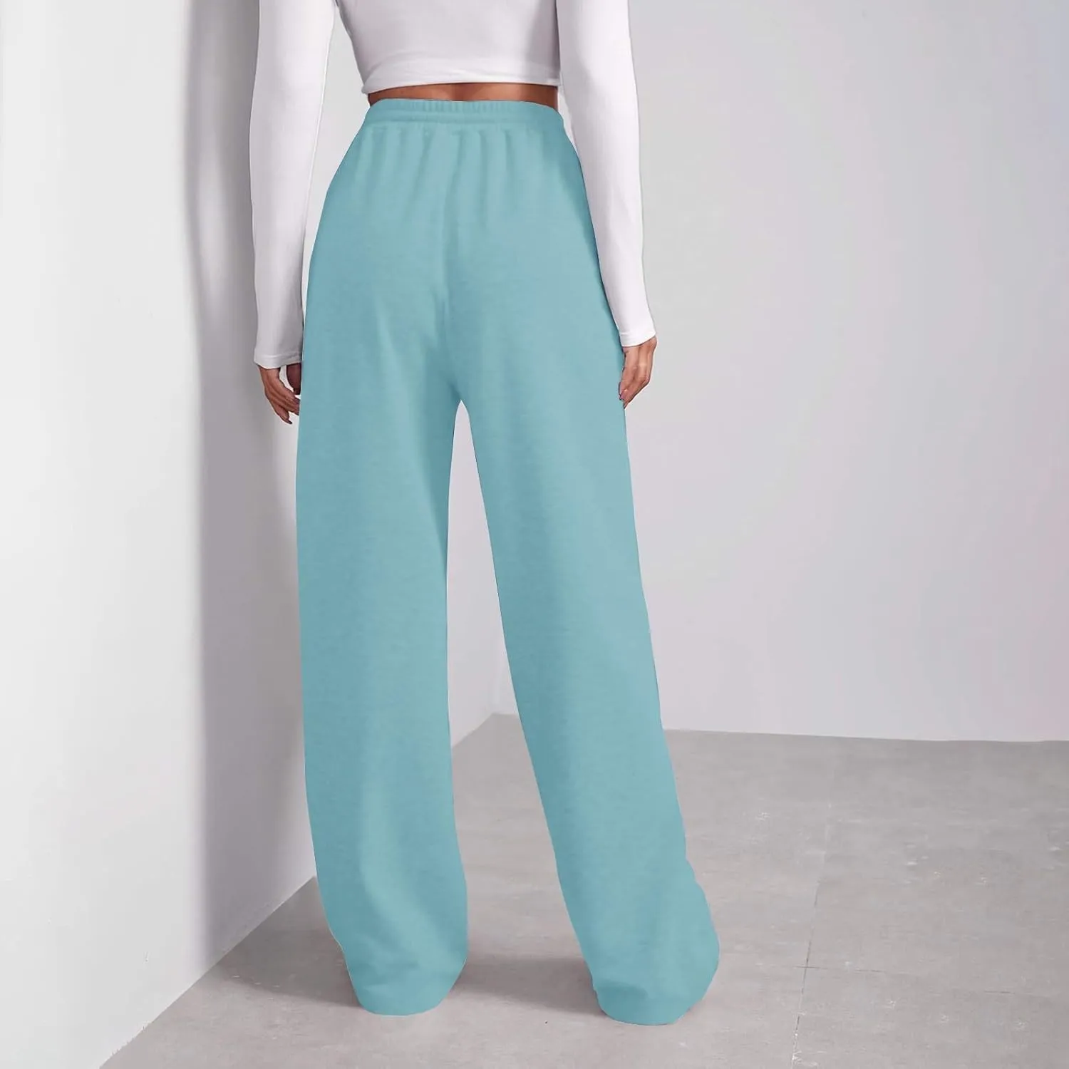 Pants for Women, Straight Leg Linen Pants High Waisted Cotton Wide Baggy