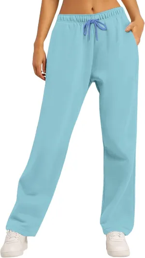 Pants for Women, Straight Leg Linen Pants High Waisted Cotton Wide Baggy