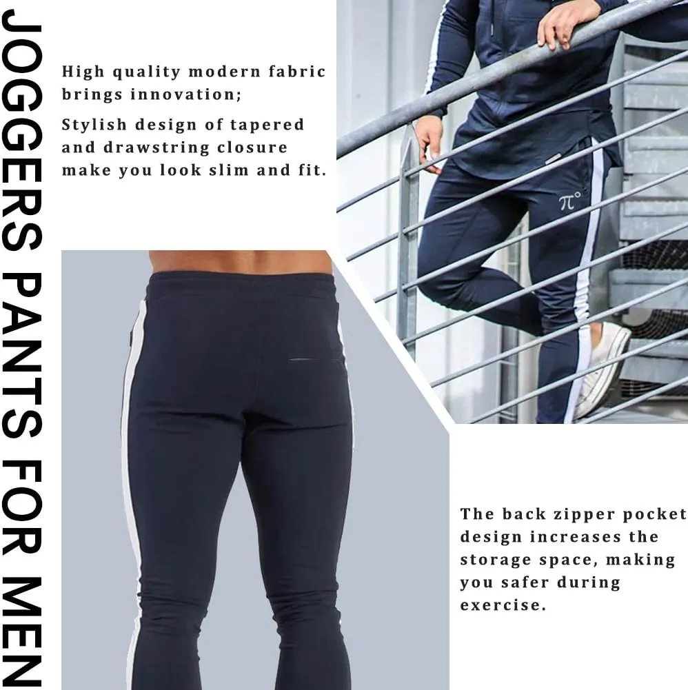 PIDOGYM Men's Track Pants,Slim Fit Athletic Sweatpants Joggers with Zipper Pockets