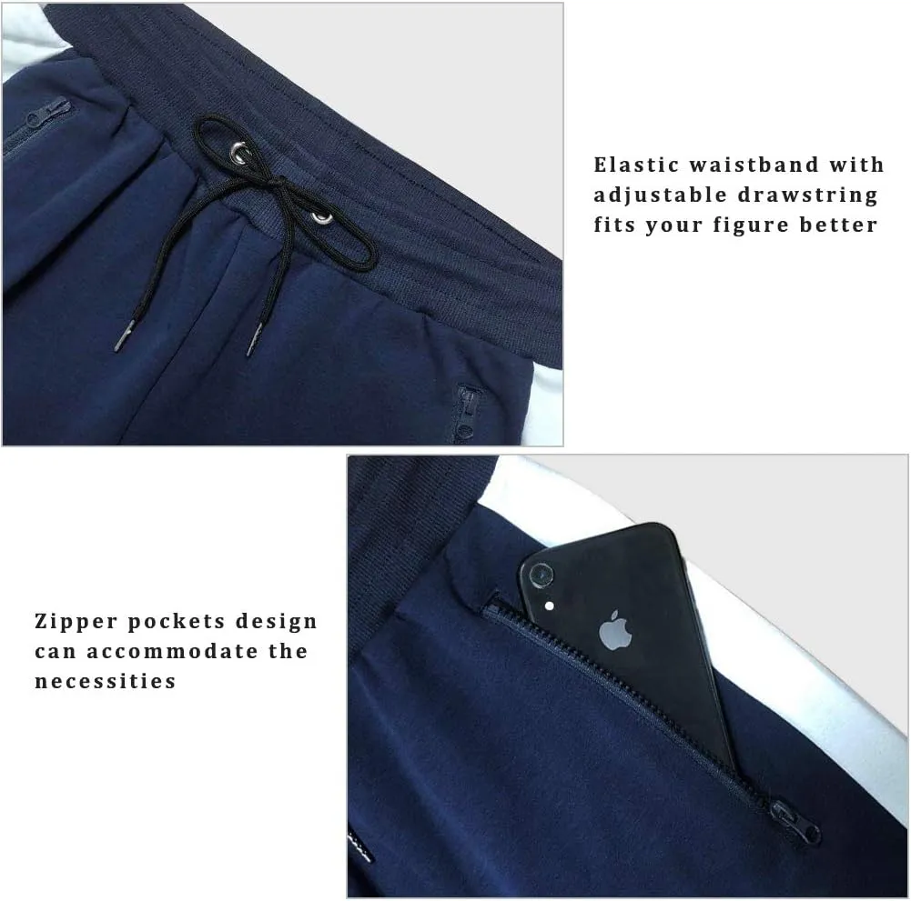 PIDOGYM Men's Track Pants,Slim Fit Athletic Sweatpants Joggers with Zipper Pockets