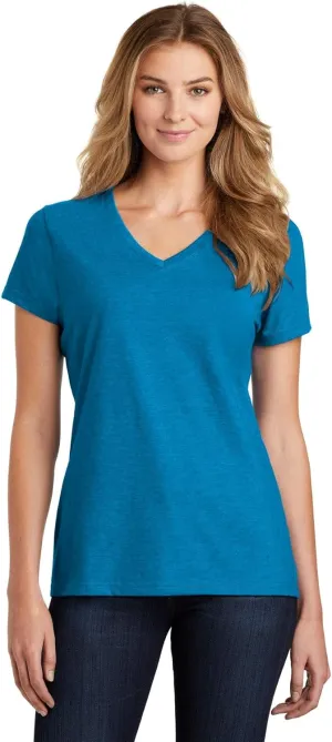 Port & Company LPC455V Ladies Fan Favorite Blend V-Neck Tee - Sapphire Heather - S