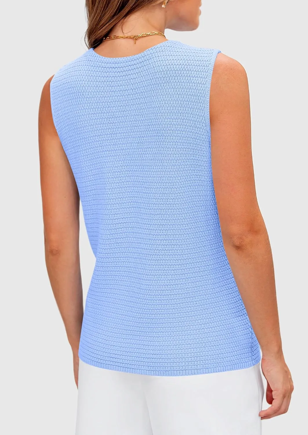 PRETTYGARDEN Women's Knit Sweater Vest 2025 Summer Sleeveless Button Down Tank Tops Trendy Business Casual Outfits