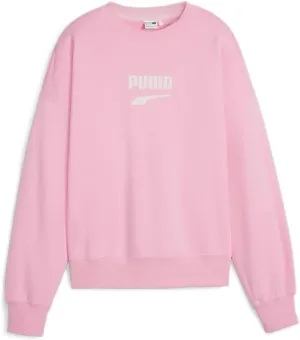 PUMA Womens Downtown Oversized Crew Neck Sweatshirt Casual - Pink - Size S