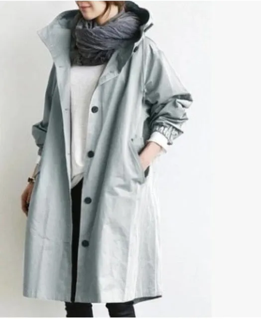 Purpdrank - Fashion Womens Trench Coats Hooded Long  Spring Autumn Windproof Lady Female Casual Clothes 8 Color Windbreaker Korean Style
