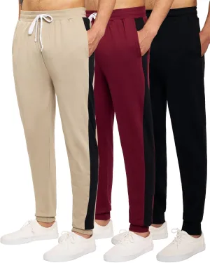 Real Essentials 3 Pack: Men's Tech Fleece Ultra-Soft Jogger Athletic Sweatpants with Pockets (Available in Big & Tall)