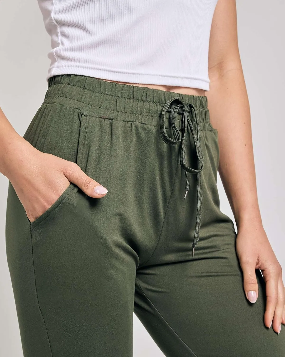 Real Essentials 3-Pack: Women's Ultra Soft Lounge Capri Joggers Sweatpants Athletic Yoga with Pockets(Available in Plus Size)