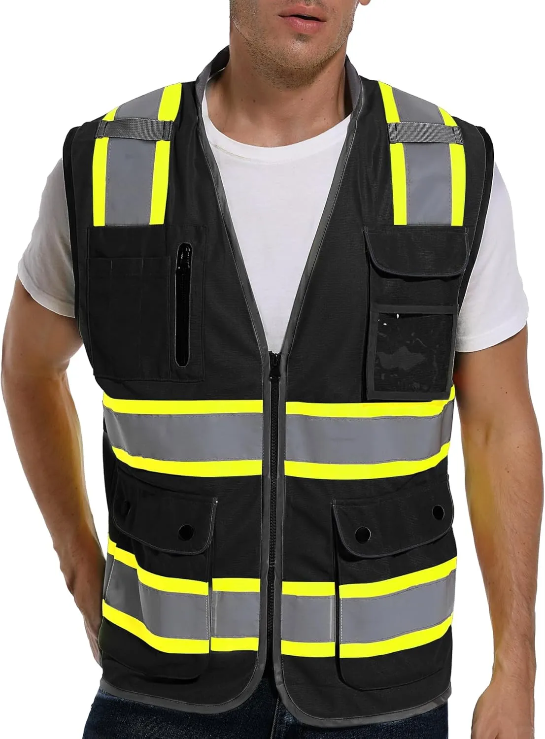 Reflective Safety Vest for Men and Women - High Visibility Construction Vest - Dual Tone Reflective Strips