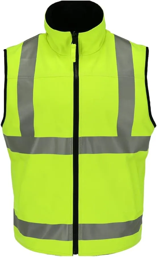 RefrigiWear Hivis Reversible Softshell Safety Vest - ANSI Class 2 High Visibility Orange with Reflective Tape