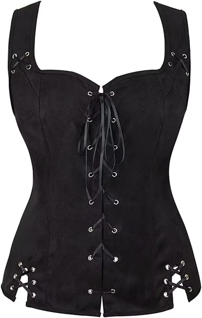 Renaissance Costume Women Set Pirate Vest Shirt Medieval Chemise Dress Peasant Tops Irish Under Dress