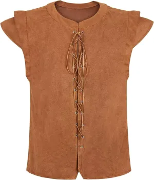 Renaissance Pirate Vest Viking Costume Men Medieval Retro Gothic Victorian Halloween Vintage Festival