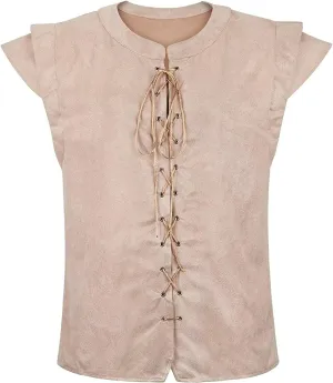 Renaissance Pirate Vest Viking Costume Men Medieval Retro Gothic Victorian Halloween Vintage Festival