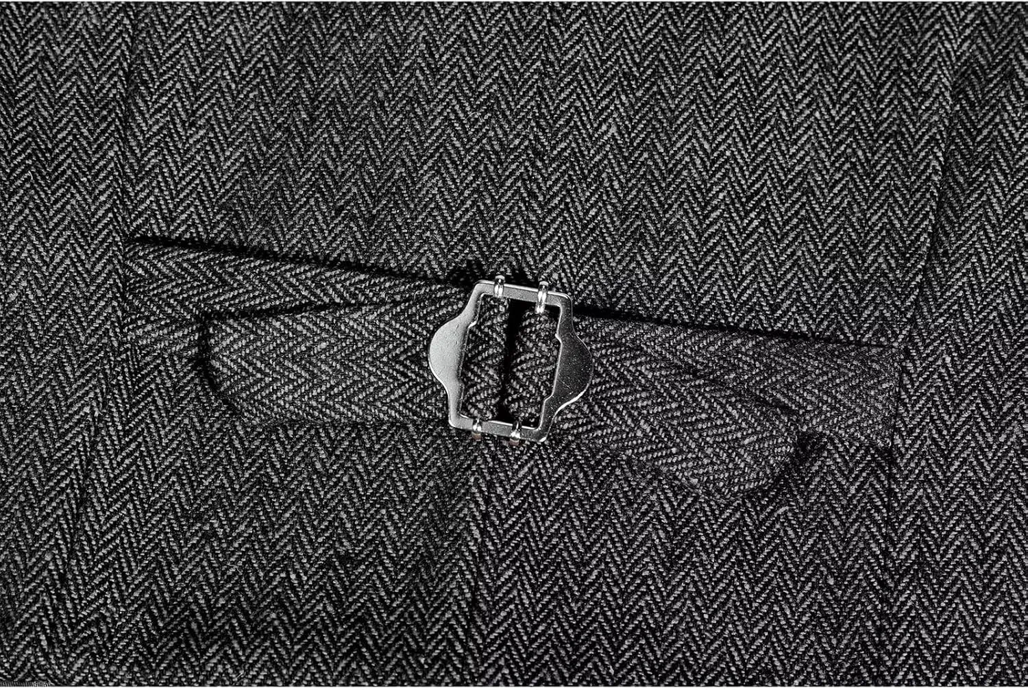 Retro Boys Tweed Vest for Kids Formal Dress Herringbone Suit Vest for Toddler Boy Wedding Waistcoat