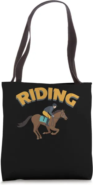 Riding Horse Racer Equestrian Saddle Horse Tote Bag