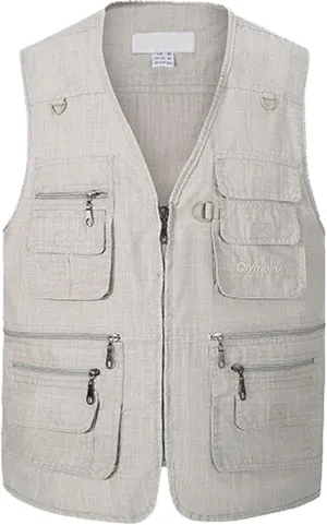 Riutiru Men's Versatile Outdoor Travel Sports Vest, Olympina Multiple Pockets for Work, Fishing, Hunting, Tactical Missions