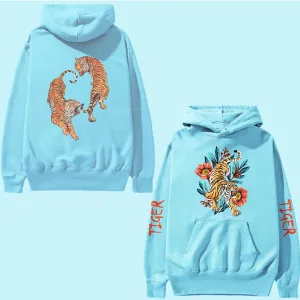 Roaring Tiger Unisex Hoodie Ice Blue