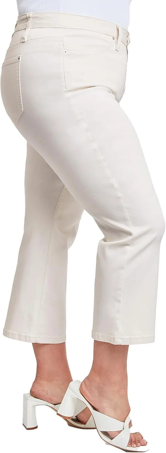 Royalty For Me Womens Women's Plus Size Hyperstretch High Rise Wide Leg Flood Pants