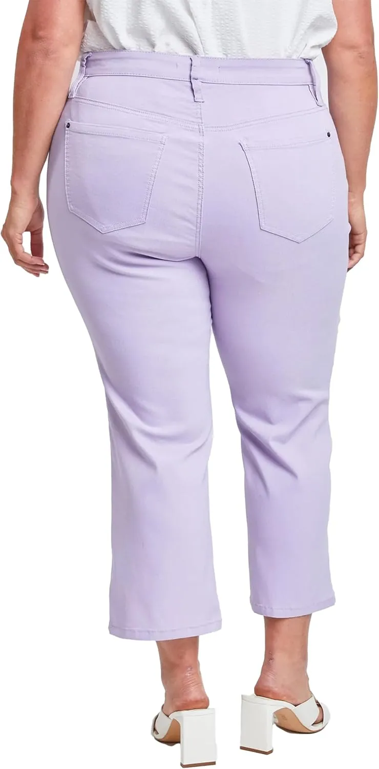 Royalty For Me Womens Women's Plus Size Hyperstretch High Rise Wide Leg Flood Pants