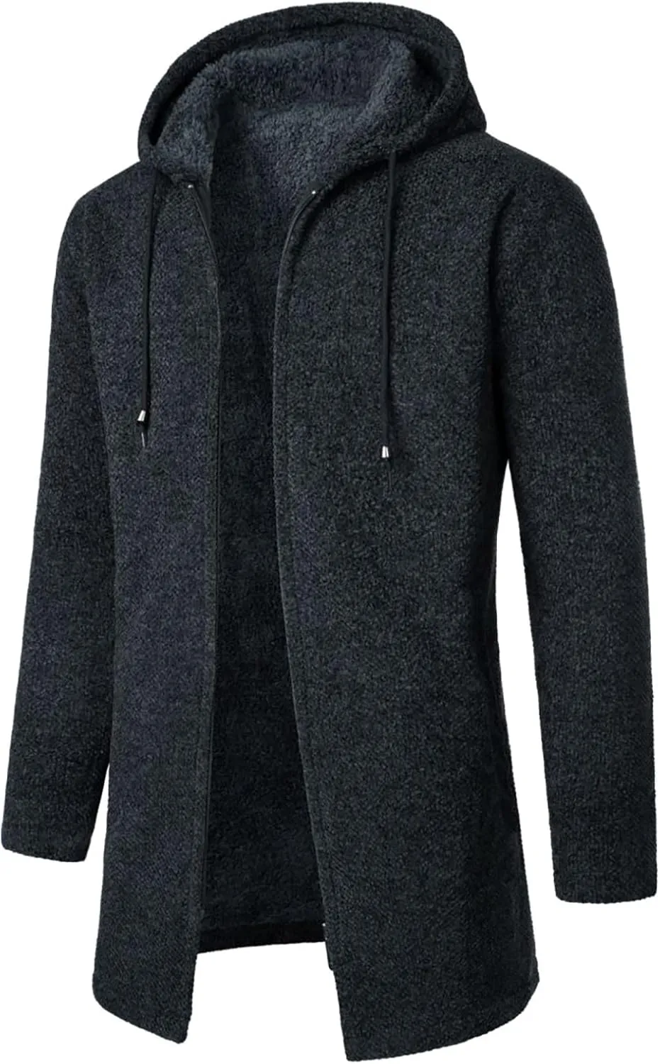 RTRDE Mens Coat Knitted Cardigan Sweaters Jacket Full Zip Fleece Lined Winter Warm Hoodie Coat Casual Jackets, L-4XL