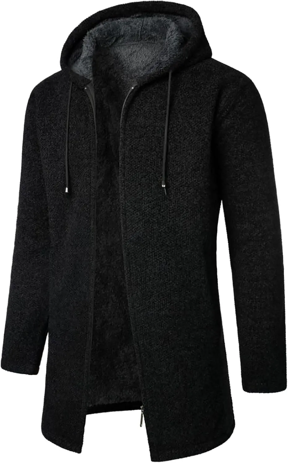 RTRDE Mens Coat Knitted Cardigan Sweaters Jacket Full Zip Fleece Lined Winter Warm Hoodie Coat Casual Jackets, L-4XL