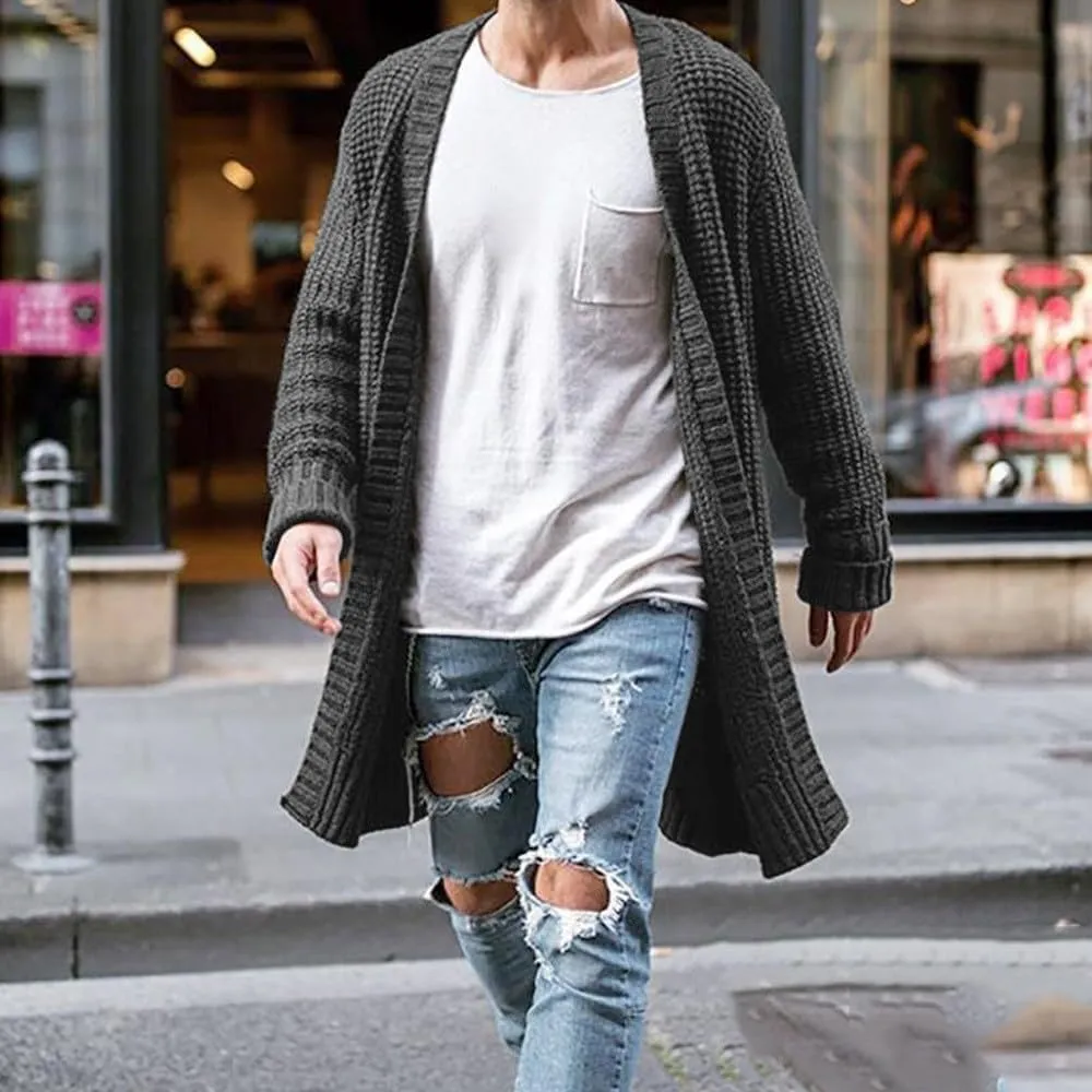 RTRDE Men's Coat Long Cardigan Jacket Trench Coat Fall Winter Outwear Coats For Men, M-2XL