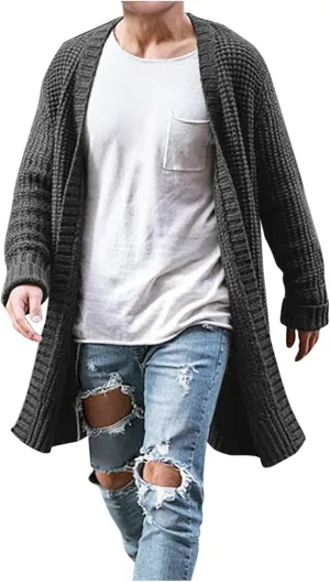 RTRDE Men's Coat Long Cardigan Jacket Trench Coat Fall Winter Outwear Coats For Men, M-2XL