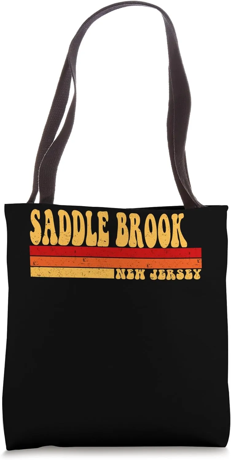 SADDLE BROOK New Jersey City Vintage Roots Retro 70s 80s Tote Bag
