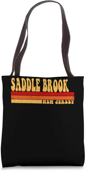SADDLE BROOK New Jersey City Vintage Roots Retro 70s 80s Tote Bag