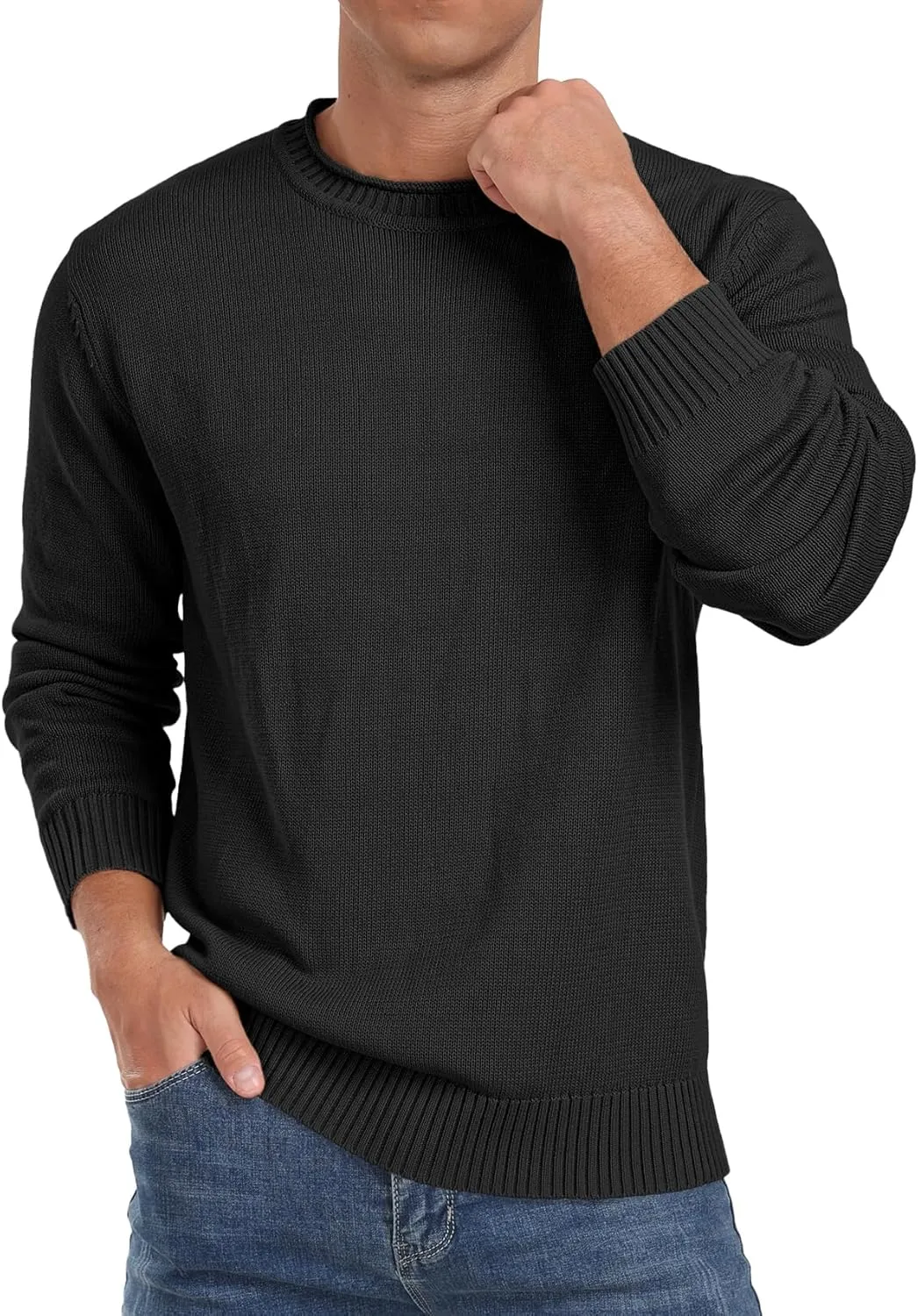 Sailwind Men's Cotton Crewneck Pullover Sweater Lightweight Casual Knitted Sweaters