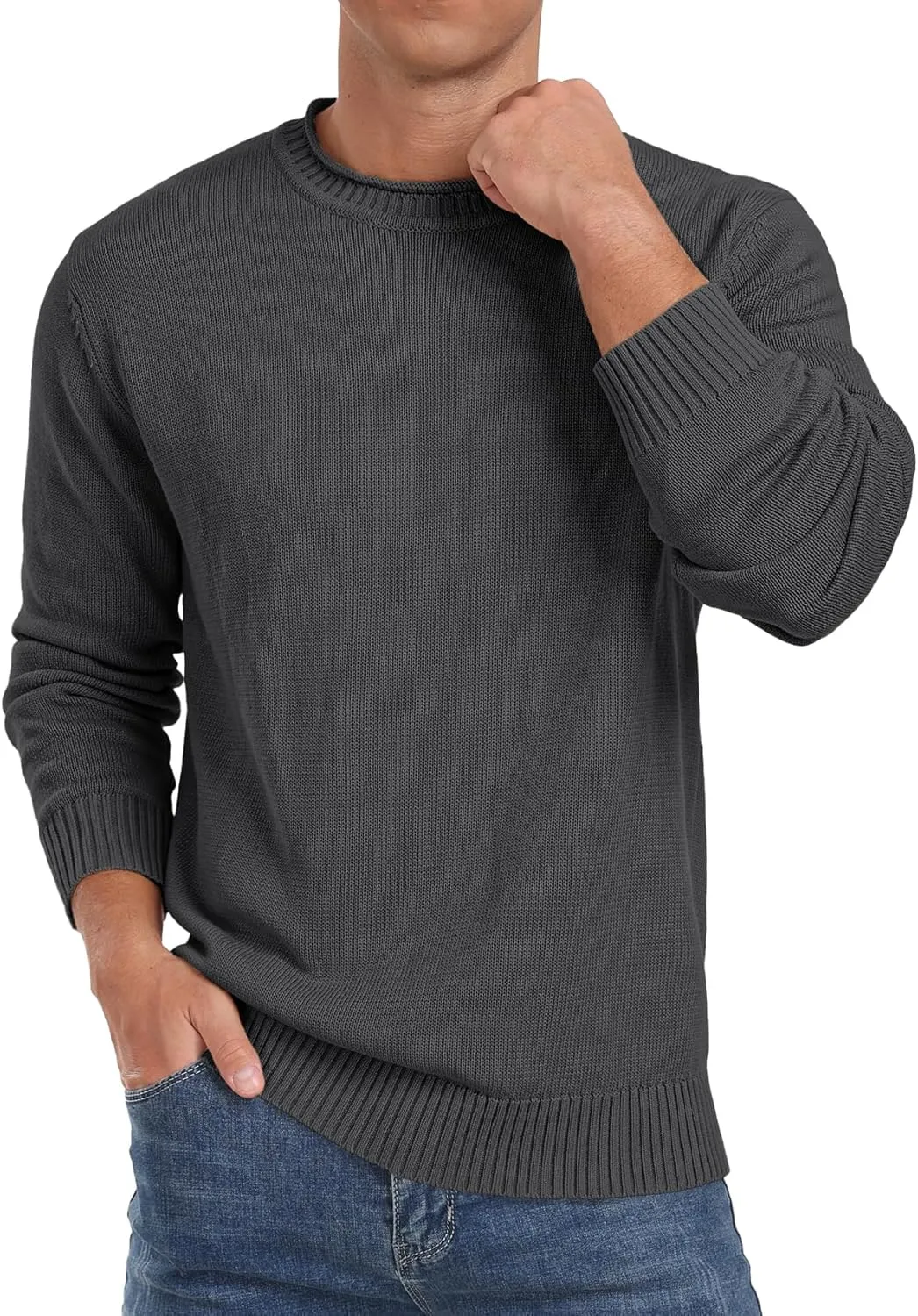 Sailwind Men's Cotton Crewneck Pullover Sweater Lightweight Casual Knitted Sweaters